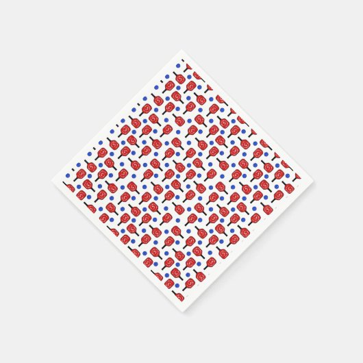 Pickleball Rood Wit Blauw Paddles en PickleBalls Servet (Hoek)