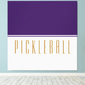 PICKLEBALL Royal Paarse witte kleur bloktekst Canvas Afdruk (Insitu (Houten vloer))