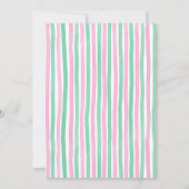 Pickleball roze en groen verjaardagsfeestje uitnod kaart (Achterkant)