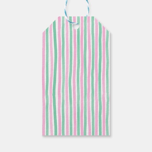 Pickleball roze en groene verjaardagsfeestje gunst cadeaulabel (Achterkant)