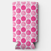 Pickleball Roze en Wit Gepersonaliseerde Verjaarda Seltzer Blikjeskoeler (Achterkant)