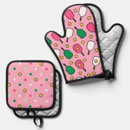 Pickleball Roze Ovenwant & Pannenlap Set