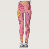 Pickleball Roze Paddle Pattern Sportieve Leggings (Voorkant)