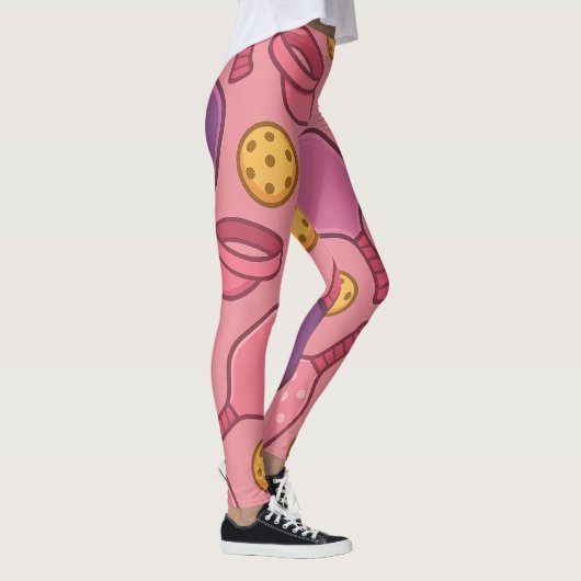 Pickleball Roze Paddle Pattern Sportieve Leggings (Rechts)