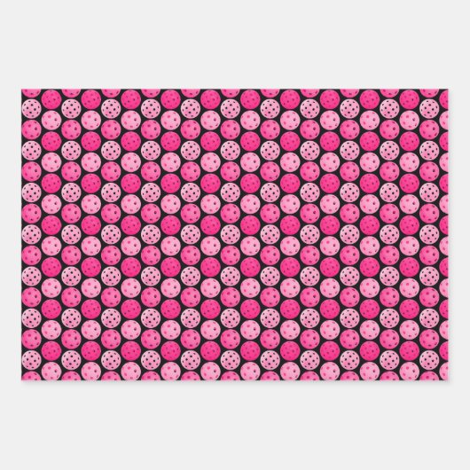 Pickleball Roze Wit Groen Zwart Pickleball Party Inpakpapier Vel (Voorkant 2)