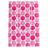 Pickleball Roze & Wit Pickleballs gepersonaliseerd Medium Cadeauzakje (Achterkant)
