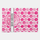 Pickleball Roze & Wit Pickleballs gepersonaliseerd Theedoek (Horizontaal)