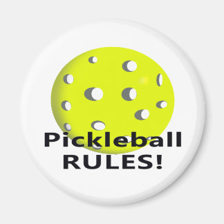 Pickleball Rules! Met gele zwarte kogeltekst Magneet