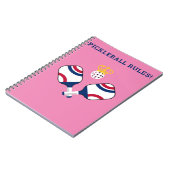 PICKLEBALL RULES-Pickleball Paddles & Ball Funny Notitieboek (Linkerzijde)