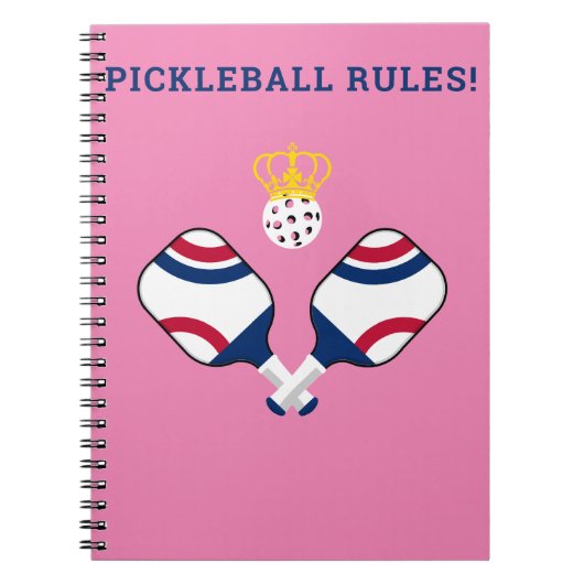 PICKLEBALL RULES-Pickleball Paddles & Ball Funny Notitieboek (Voorkant)