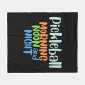 Pickleball 's morgens en 's nachts fleece deken (Voorkant (Horizontaal))