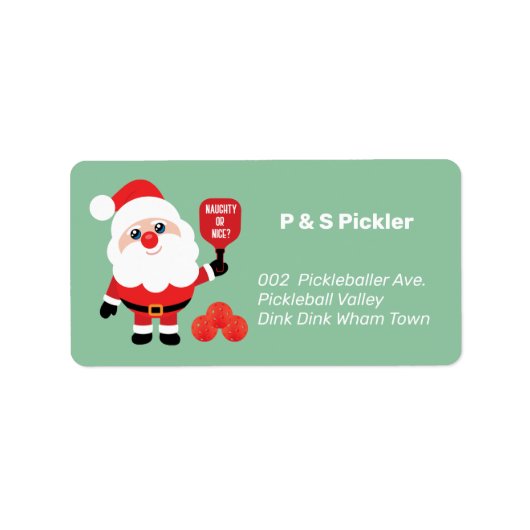 Pickleball 🎅 Santa address of return Etiket (Voorkant)