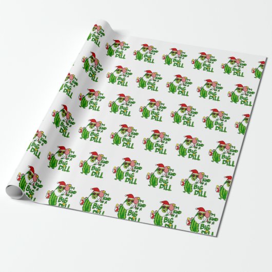 Pickleball Santa Big Dill Cadeaupapier (Uitgerold)