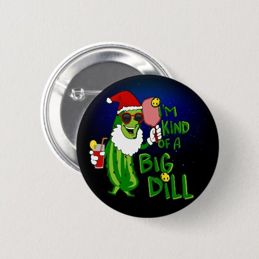 Pickleball Santa Big Dill Ronde Button 5,7 Cm (Voorkant /achterkant)
