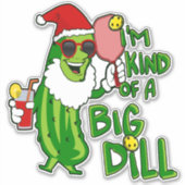 Pickleball Santa Big Dill Sticker (Voorkant)