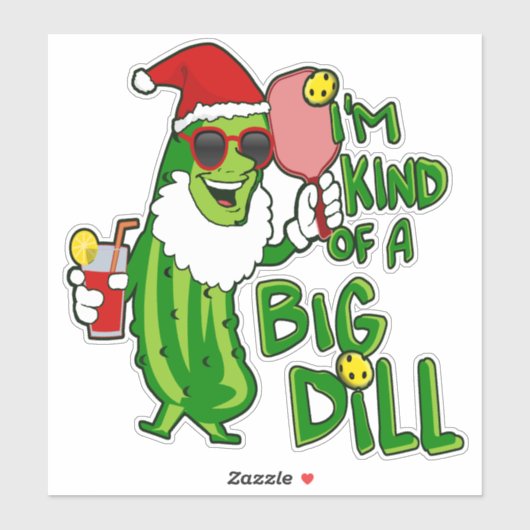 Pickleball Santa Big Dill Sticker (Vel)