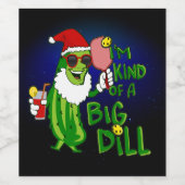 Pickleball Santa Big Dill Wijn Etiket (Enkel label)