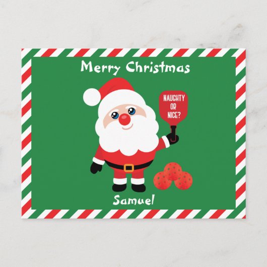 Pickleball 🎅 Santa Briefkaart (Voorkant)