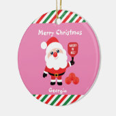 Pickleball 🎅 Santa Ceramic Ornament (Links)