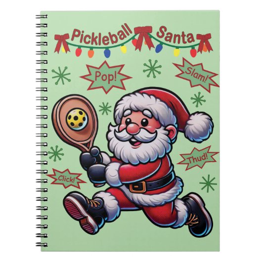 Pickleball Santa Claus Christmas Notitieboek (Voorkant)