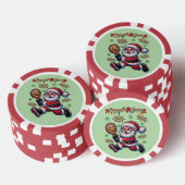Pickleball Santa Claus Christmas Poker Chips (Opstapeling)
