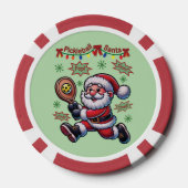 Pickleball Santa Claus Christmas Poker Chips (Achterkant)