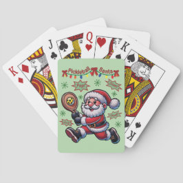 Pickleball Santa Claus Christmas Pokerkaarten