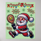 Pickleball Santa Claus Christmas Poster (Voorkant)