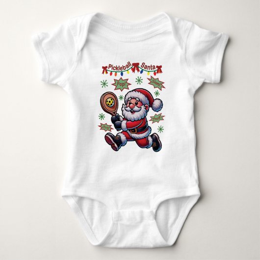 Pickleball Santa Claus Christmas Romper (Voorkant)
