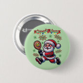 Pickleball Santa Claus Christmas Ronde Button 5,7 Cm (Voorkant /achterkant)