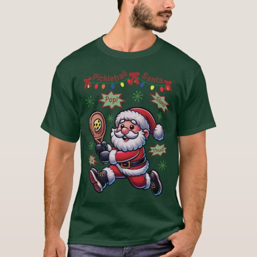 Pickleball Santa Claus Christmas T-shirt (Voorkant)
