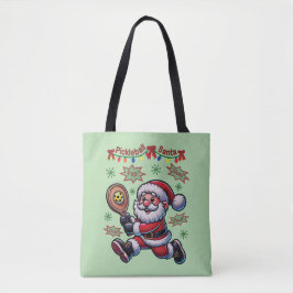 Pickleball Santa Claus Christmas Tote Bag