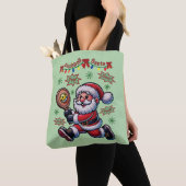 Pickleball Santa Claus Christmas Tote Bag (Dichtbij)
