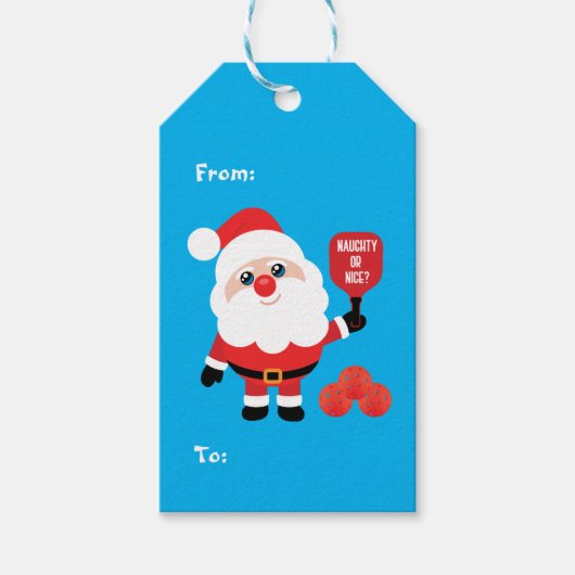 Pickleball 🎅 Santa Gift Labels Cadeaulabel (Voorkant)