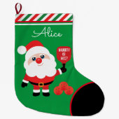 Pickleball 🎅 Santa  Grote Kerstsok (Voorkant)