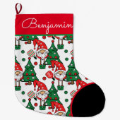 Pickleball 🎅 Santa Large Kerstmis Stocking Grote Kerstsok (Voorkant)