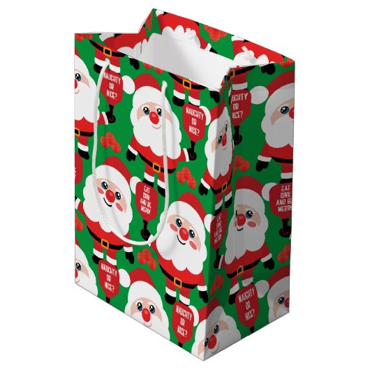 Pickleball Santa Medium Cadeauzakje (Achterkant Gekanteld)