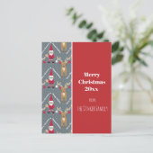 Pickleball Santa 🎅 Merry 🎁 Briefkaart (Staand voorkant)