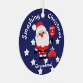 Pickleball 🎅 Santa Metalen Ornament (Voorkant Rechts)