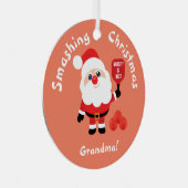 Pickleball 🎅 Santa Star Metal Ornament (Voorkant Rechts)
