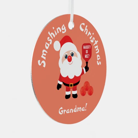 Pickleball 🎅 Santa Star Metal Ornament (Voorkant Rechts)
