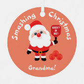 Pickleball 🎅 Santa Star Metal Ornament (Voorkant)