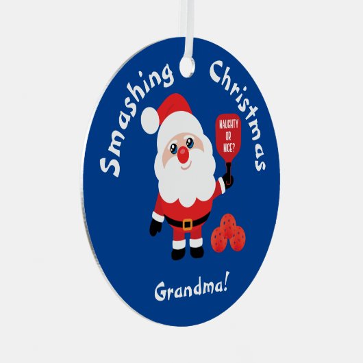 Pickleball 🎅 Santa Star Metal Ornament (Voorkant Rechts)