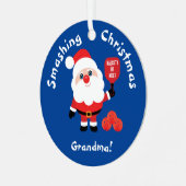 Pickleball 🎅 Santa Star Metal Ornament (Voorkant links)