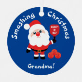 Pickleball 🎅 Santa Star Metal Ornament (Voorkant)