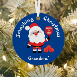 Pickleball 🎅 Santa Star Metal Ornament
