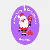 Pickleball 🎅 Santa Star Metal Ornament (Voorkant links)