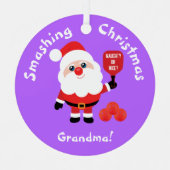 Pickleball 🎅 Santa Star Metal Ornament (Voorkant)