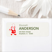 Pickleball Santa White Kerstmis retouradres Etiket (Insitu)