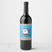Pickleball 🎅 Santa Wine Label Wijn Etiket (Voorkant)
